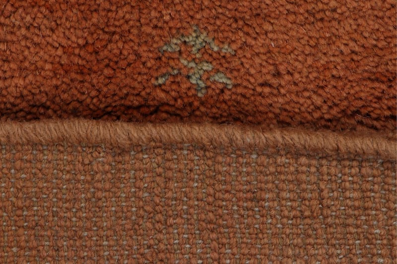 Håndknyttet Gabbeh Shiraz Uld Orange 105x140cm - Håndvævede tæpper - Orientalske tæpper - Persisk tæppe