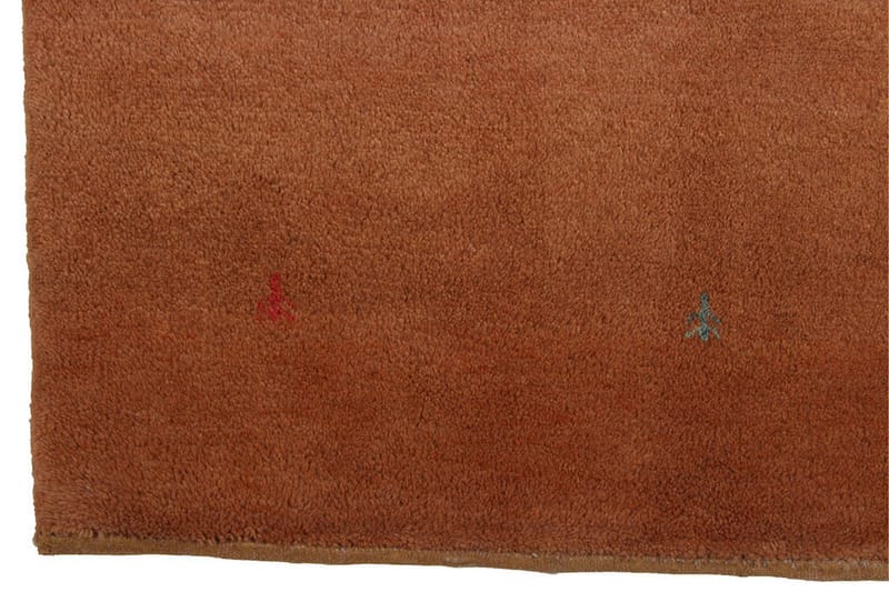 Håndknyttet Gabbeh Shiraz Uld Orange 105x141cm - Håndvævede tæpper - Orientalske tæpper - Persisk tæppe