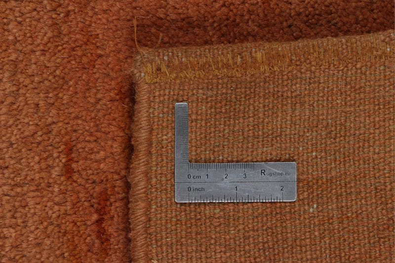 Håndknyttet Gabbeh Shiraz Uld Orange 105x141cm - Håndvævede tæpper - Orientalske tæpper - Persisk tæppe