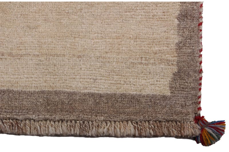 Håndknyttet Gabbeh Shiraz uldcreme / Grå 71x188cm - Håndvævede tæpper - Orientalske tæpper - Persisk tæppe