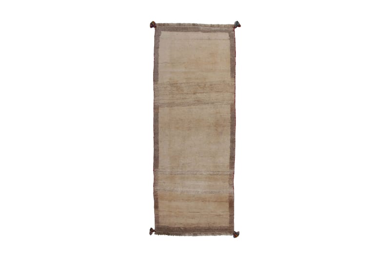 Håndknyttet Gabbeh Shiraz uldcreme / Grå 71x188cm - Håndvævede tæpper - Orientalske tæpper - Persisk tæppe