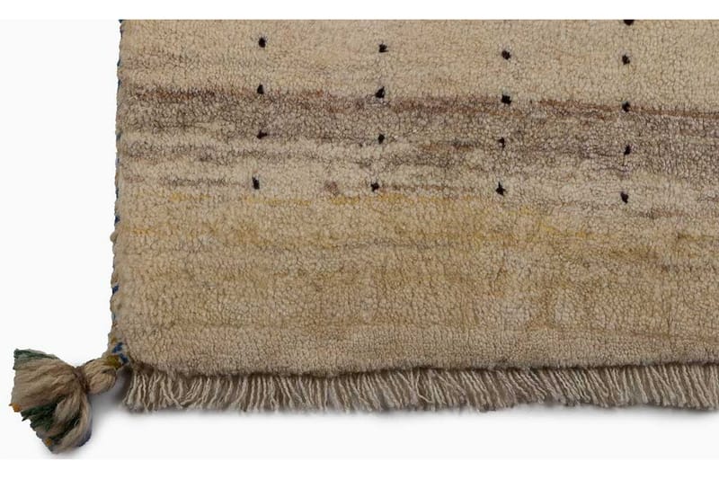 Håndknyttet Gabbeh Shiraz uldcreme / Grå 76x127cm - Håndvævede tæpper - Orientalske tæpper - Persisk tæppe