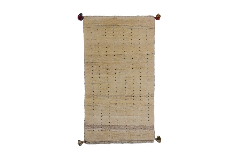 Håndknyttet Gabbeh Shiraz uldcreme / Grå 76x127cm - Håndvævede tæpper - Orientalske tæpper - Persisk tæppe