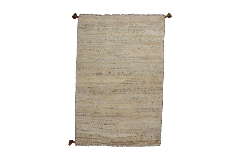 Håndknyttet Gabbeh Shiraz uldcreme / Grå 79x114cm - Håndvævede tæpper - Orientalske tæpper - Persisk tæppe