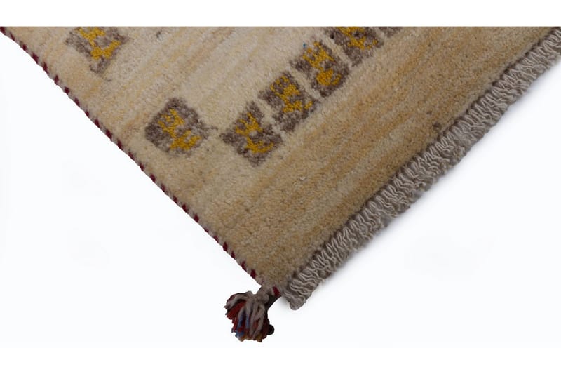Håndknyttet Gabbeh Shiraz uldcreme / Grå 81x133cm - Håndvævede tæpper - Orientalske tæpper - Persisk tæppe