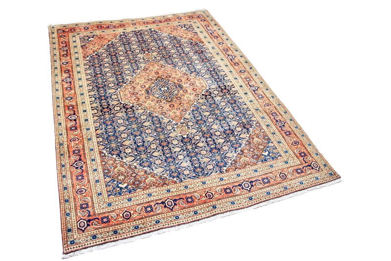 Håndknyttet persisk tæppe 215x324 cm - Mørkeblå / kobber - Orientalske tæpper - Persisk tæppe