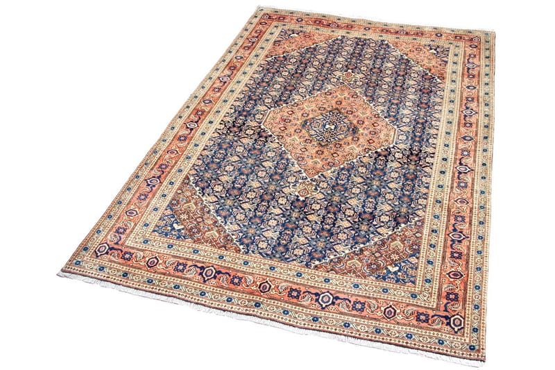 Håndknyttet persisk tæppe 215x324 cm - Mørkeblå / kobber - Orientalske tæpper - Persisk tæppe