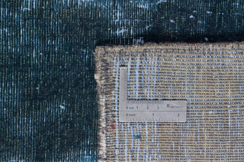 Håndknyttet persisk uldmåtte 262x335 cm Vintage - Blå / sort - Orientalske tæpper - Persisk tæppe