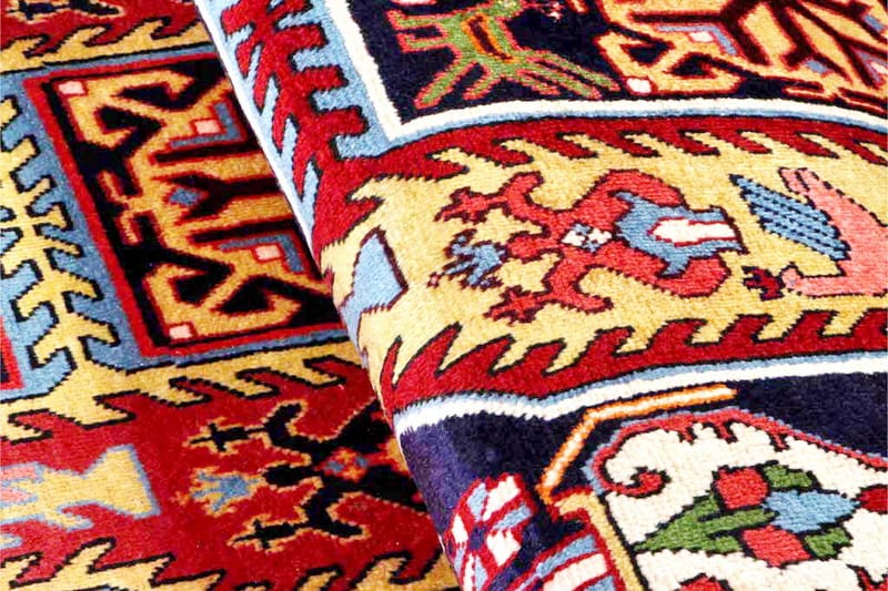 Håndknyttet persisk tæppe 132x310 cm - Mørkeblå / gul - Orientalske tæpper - Persisk tæppe