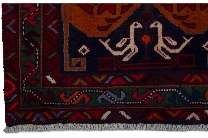 Håndknyttet persisk tæppe 138x298 cm - Rød / grøn - Orientalske tæpper - Persisk tæppe