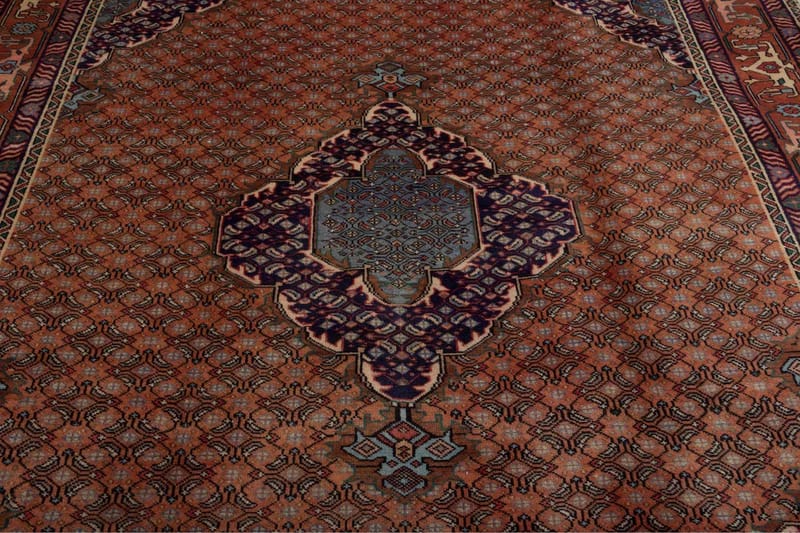 Håndknyttet persisk tæppe 201x283 cm - Kobber / blå - Orientalske tæpper - Persisk tæppe