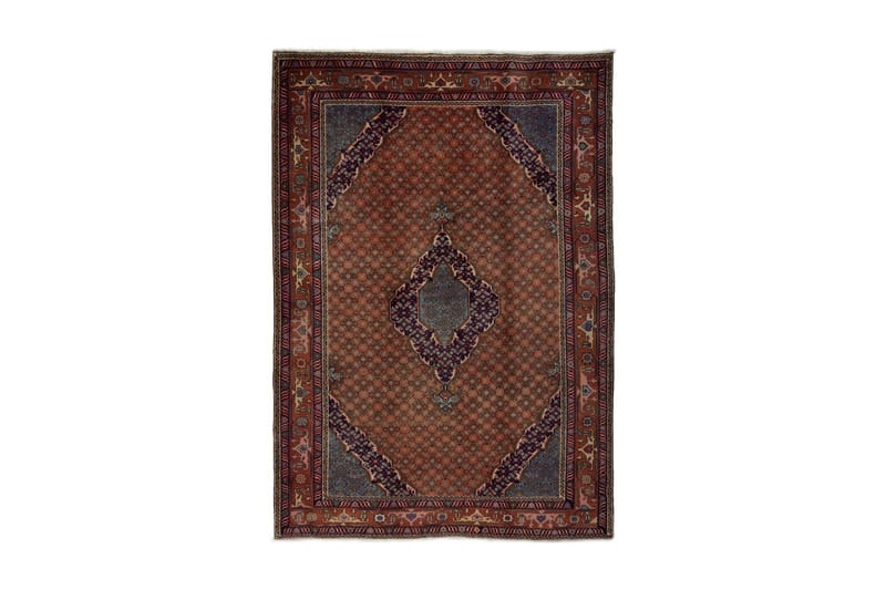 Håndknyttet persisk tæppe 201x283 cm - Kobber / blå - Orientalske tæpper - Persisk tæppe