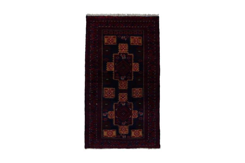 Håndknyttet persisk tæppe 92x167 cm - Rød / sort - Orientalske tæpper - Persisk tæppe