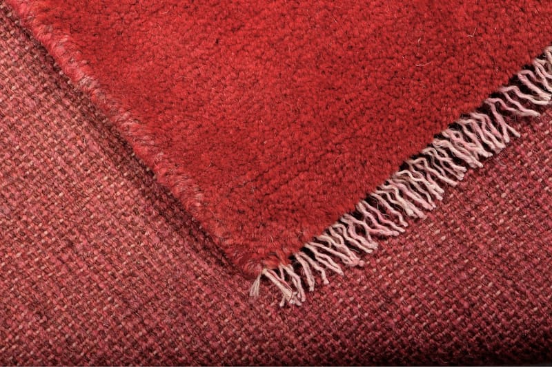 Håndknyttet Persisk Uldtæppe 160x188 cm Gabbeh Shiraz - Rød - Orientalske tæpper - Persisk tæppe