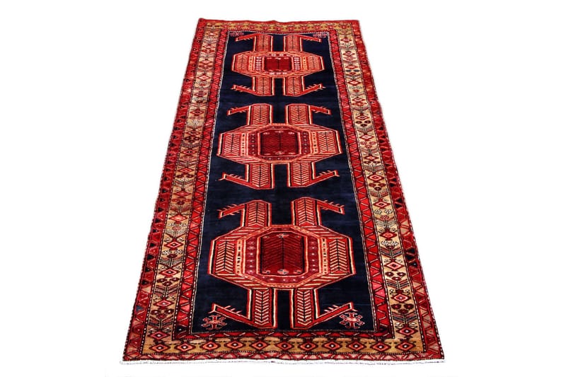 Håndknyttet persisk tæppe 141x330 cm - Rød / mørkeblå - Orientalske tæpper - Persisk tæppe