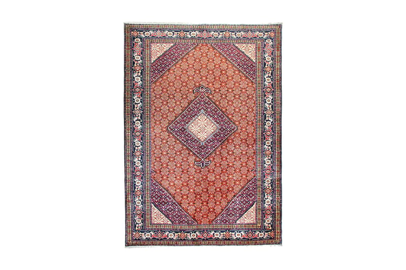 Håndknyttet persisk tæppe 192x247 cm - Kobber / mørkeblå - Orientalske tæpper - Persisk tæppe