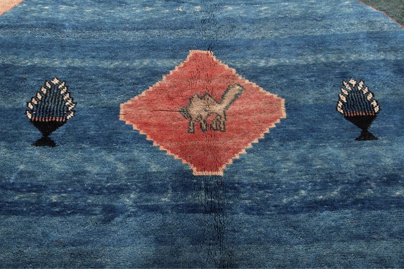 Håndknyttet Persisk Uldtæppe 197x260 cm Gabbeh Shiraz - Blå / sort - Orientalske tæpper - Persisk tæppe