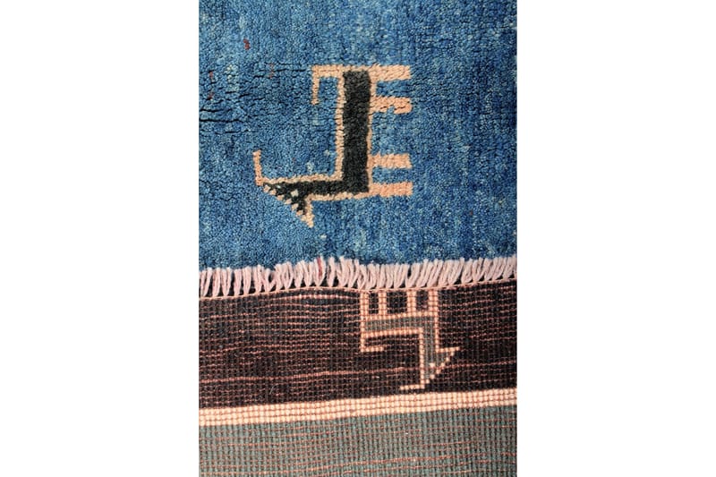 Håndknyttet Persisk Uldt�æppe 197x260 cm Gabbeh Shiraz - Blå / sort - Orientalske tæpper - Persisk tæppe