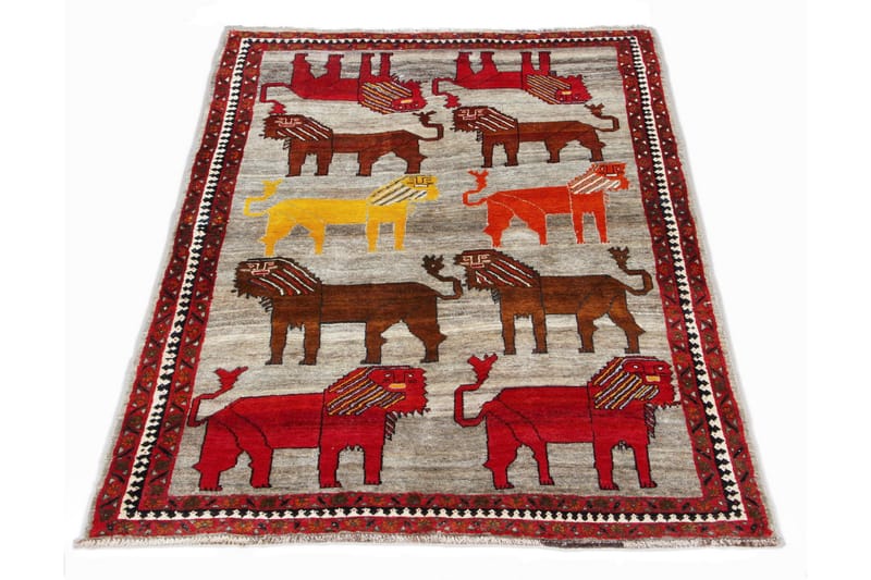 Håndknyttet persisk tæppe 155x230 cm - Grå / Rød - Orientalske tæpper - Persisk tæppe