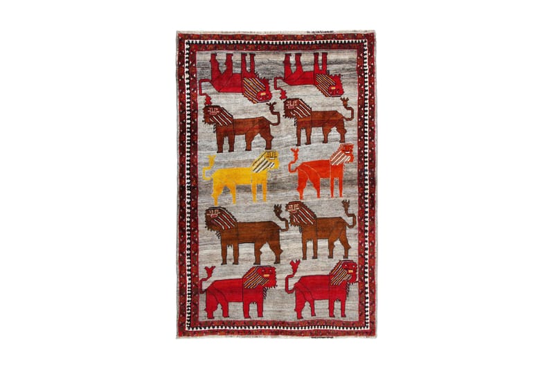 Håndknyttet persisk tæppe 155x230 cm - Grå / Rød - Orientalske tæpper - Persisk tæppe