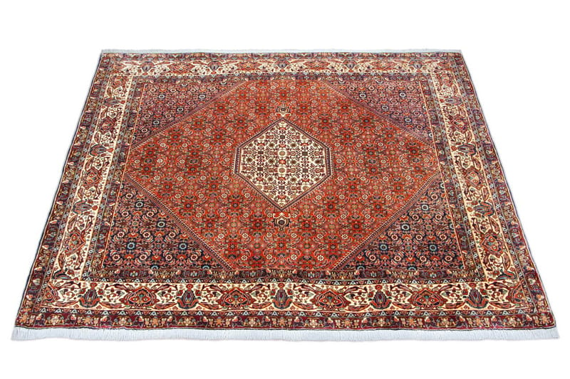 Håndknyttet persisk tæppe 200x200 cm - Kobber / Beige - Orientalske tæpper - Persisk tæppe