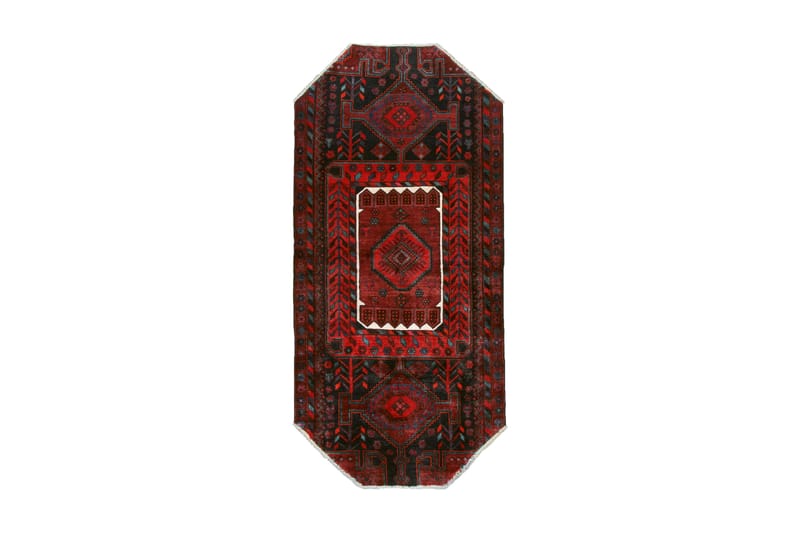 H�åndknyttet persisk tæppe 120x260 cm - Mørkeblå / rød - Orientalske tæpper - Persisk tæppe