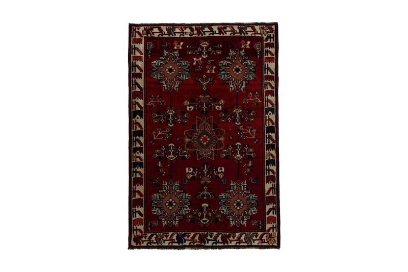 Håndknyttet persisk tæppe 118x177 cm - Rød / Beige - Orientalske tæpper - Persisk tæppe