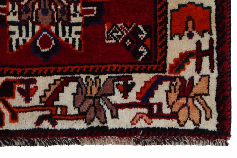 Håndknyttet persisk tæppe 118x177 cm - Rød / Beige - Orientalske tæpper - Persisk tæppe