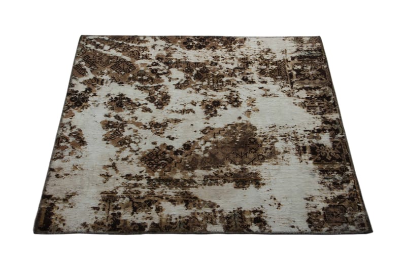 Håndknyttet persisk tæppe 136x150 cm Vintage - Beige / brun - Orientalske tæpper - Persisk tæppe