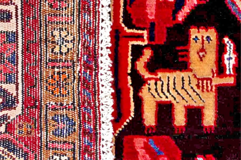 Håndknyttet persisk tæppe 160x332 cm - Rød / sort - Orientalske tæpper - Persisk tæppe