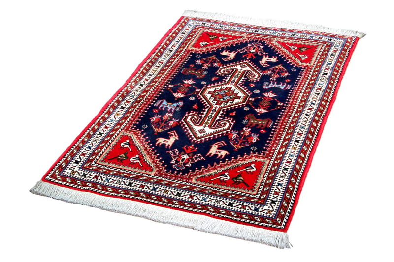 Håndknyttet persisk tæppe 77x120 cm - Mørkeblå / rød - Orientalske tæpper - Persisk tæppe