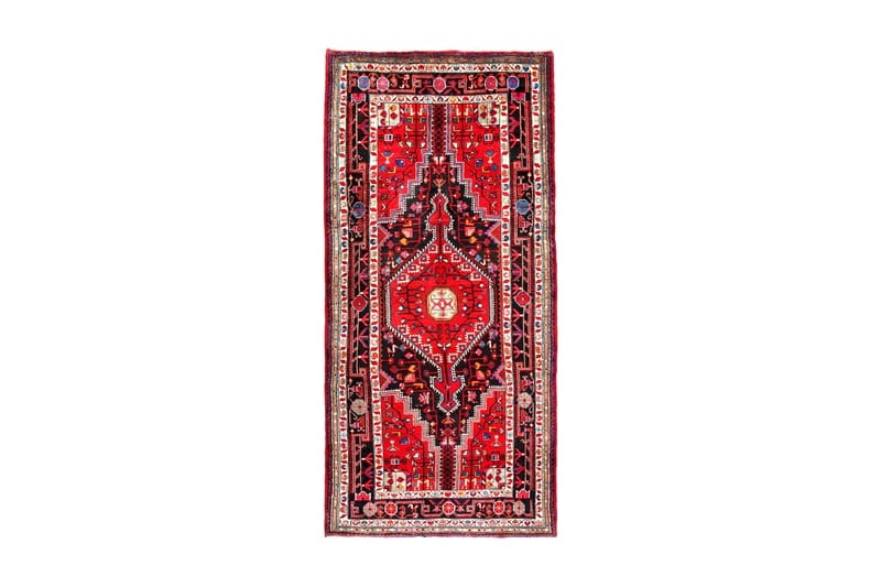 Håndknyttet persisk tæppe 145x315 cm - Rød / sort - Orientalske tæpper - Persisk tæppe