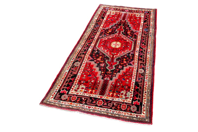 Håndknyttet persisk tæppe 145x315 cm - Rød / sort - Orientalske tæpper - Persisk tæppe
