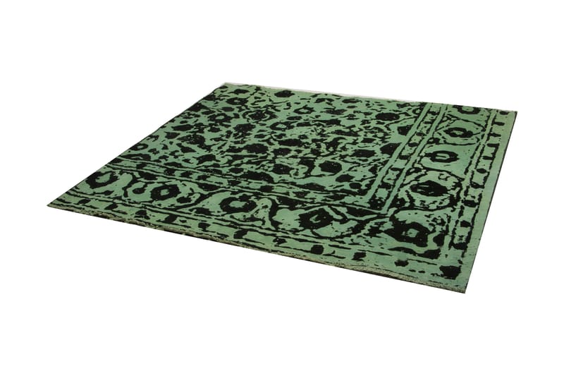 Håndknyttet persisk tæppe 154x174 cm Vintage - Grøn / sort - Orientalske tæpper - Persisk tæppe