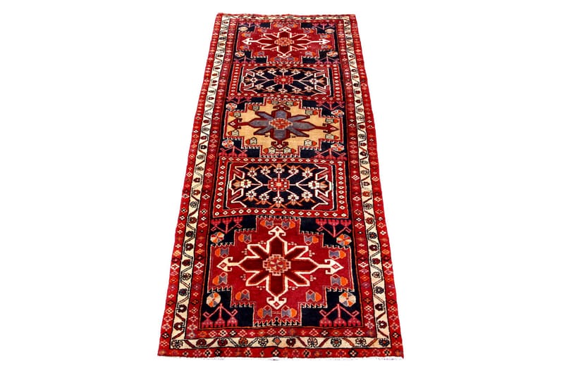 Håndknyttet persisk tæppe 111x302 cm - Rød / mørkeblå - Orientalske tæpper - Persisk tæppe