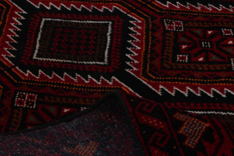 Håndknyttet persisk tæppe bølge 97x207 cm Kelim - Rød / sort - Orientalske tæpper - Persisk tæppe