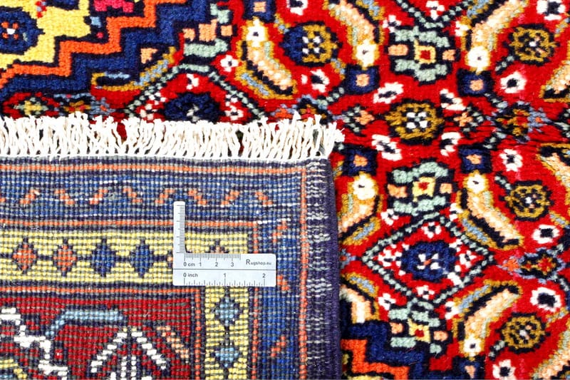 Håndknyttet persisk tæppe 144x299 cm - Rød / mørkeblå - Orientalske tæpper - Persisk tæppe