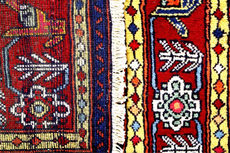 Håndknyttet persisk tæppe 144x299 cm - Rød / mørkeblå - Orientalske tæpper - Persisk tæppe