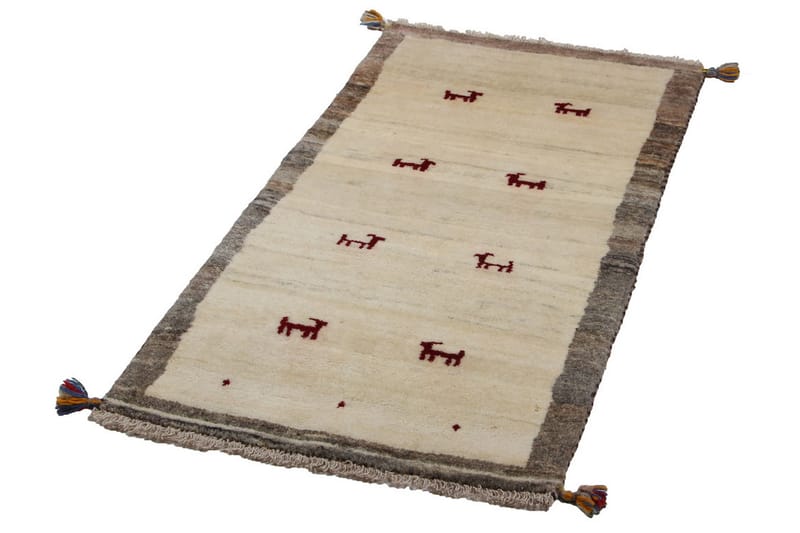 Håndknyttet Persisk Uldtæppe 63x123 cm Kelim - Beige - Orientalske tæpper - Persisk tæppe