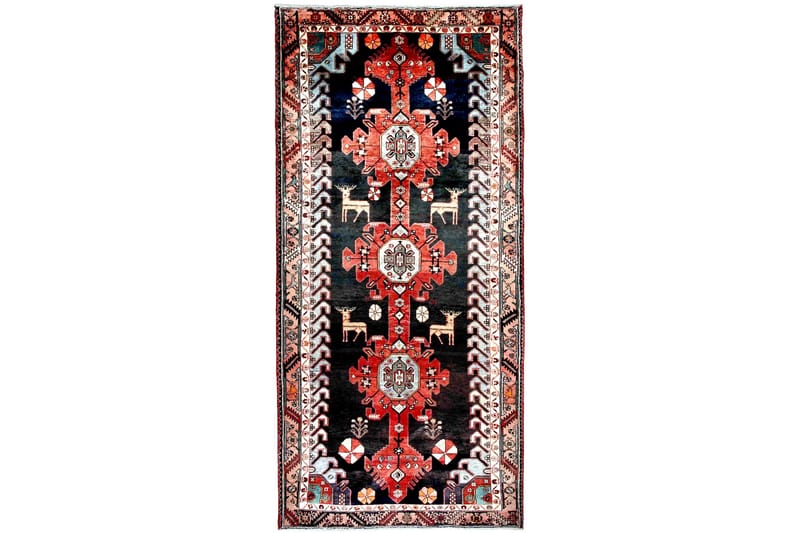 Håndknyttet persisk tæppe 152x343 cm - Mørkeblå / kobber - Håndvævede tæpper - Gummierede tæpper - Orientalske tæpper - Små tæpper - Persisk tæppe - Store tæpper