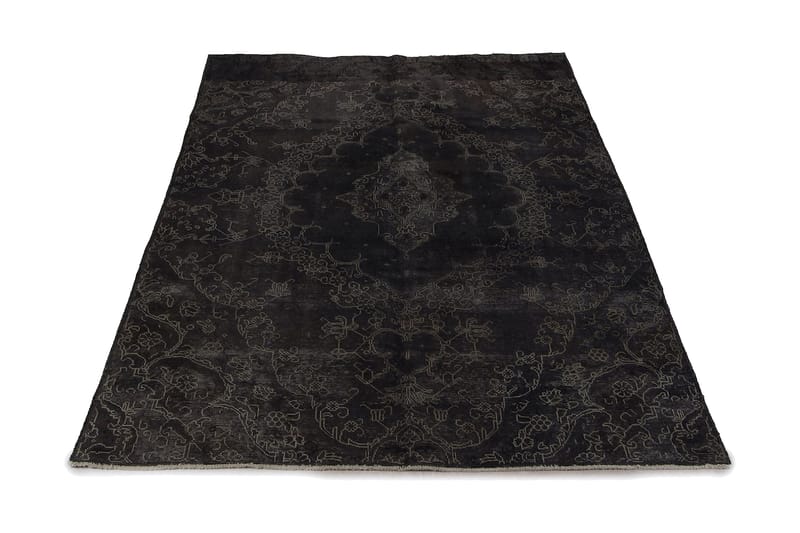 Håndknyttet persisk uldmåtte 225x331 cm Vintage - Mørkegrå - Orientalske tæpper - Persisk tæppe