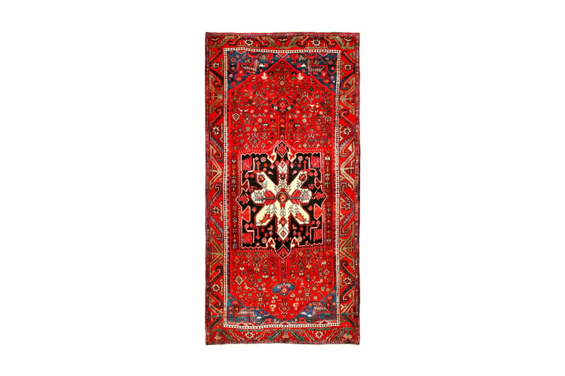 Håndknyttet persisk tæppe 154x317 cm - Rød / blå - Orientalske tæpper - Persisk tæppe