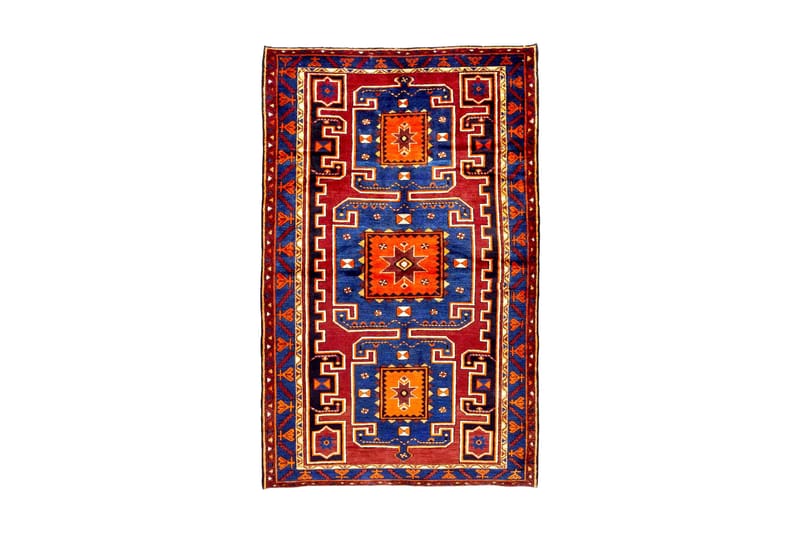 Håndknyttet persisk tæppe Varni 139x220 cm Kelim - Brun / blå - Orientalske tæpper - Persisk tæppe
