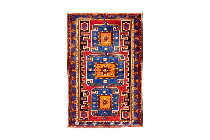 Håndknyttet persisk tæppe Varni 138x214 cm Kelim - Brun / blå - Orientalske tæpper - Persisk tæppe