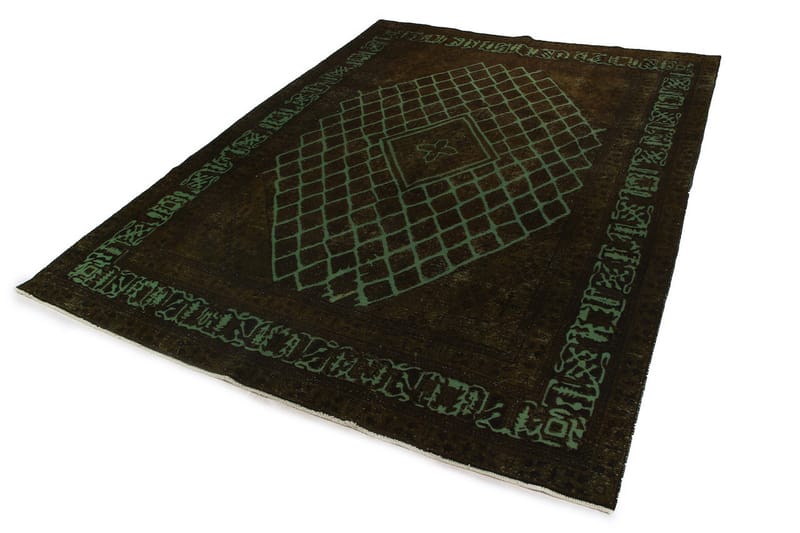 Håndknyttet persisk uldmåtte 284x382 cm Vintage - Brun / grøn - Orientalske tæpper - Persisk tæppe