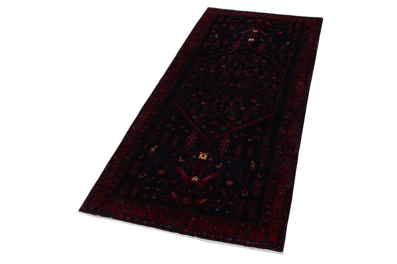 Håndknyttet persisk tæppe 152x350 cm - Sort / rød - Orientalske tæpper - Persisk tæppe