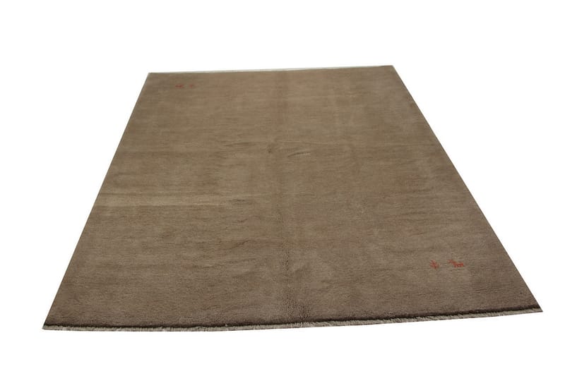 Håndknyttet Persisk Uldtæppe 206x280 cm Gabbeh Shiraz - Mørk beige - Orientalske tæpper - Persisk tæppe