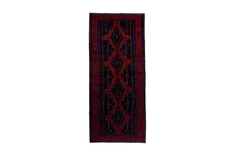 Håndknyttet persisk tæppe 140x346 cm - Mørkeblå / rød - Orientalske tæpper - Persisk tæppe