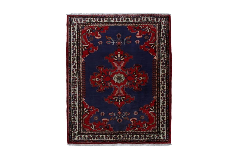 Håndknyttet persisk tæppe 117x147 cm - Mørkeblå / rød - Orientalske tæpper - Persisk tæppe