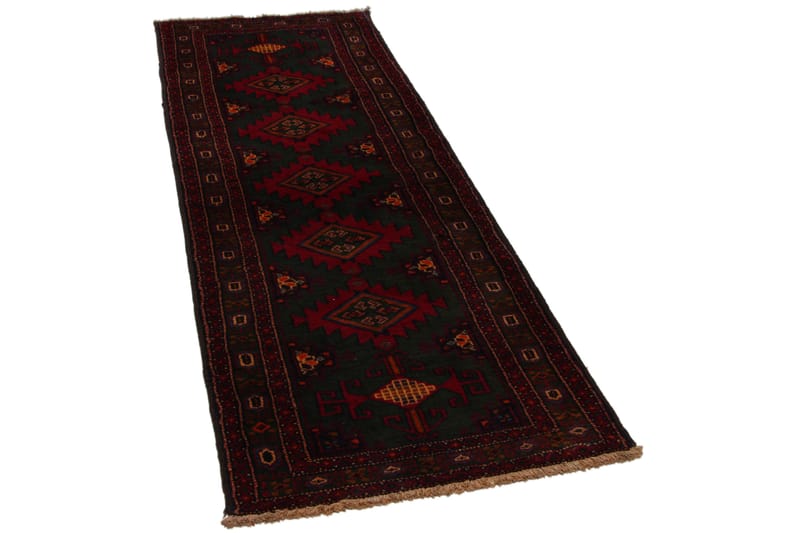 Håndknyttet persisk tæppe 73x214 cm - Rød / grøn - Orientalske tæpper - Persisk tæppe